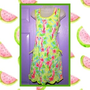 NWOT TWO OF US FLORAL SCALLOP HEM DRESS-LARGE